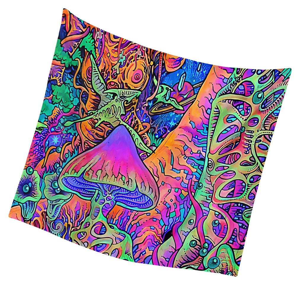 Mushroom Printed Tapestry Unique Background Cloth Hanging Cloth Decoration