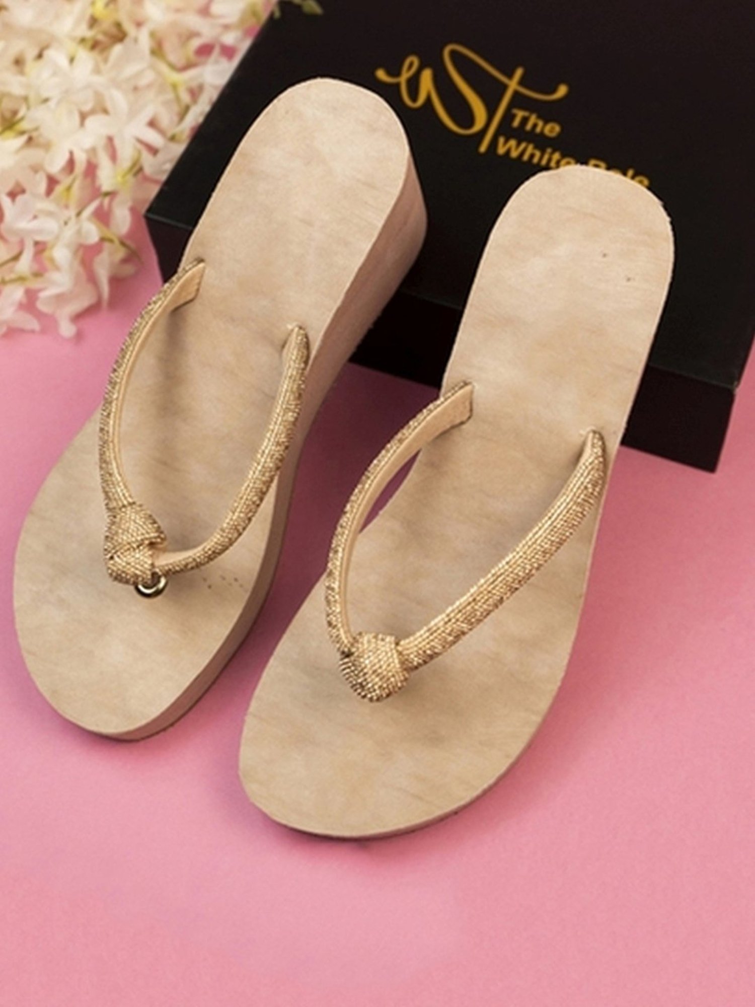 The White Pole Women's Nude Thong Wedges