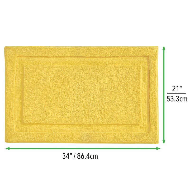 mDesign Microfiber Bathroom Accent Rug, Wastebasket Trash Can - Set of 2, Yellow