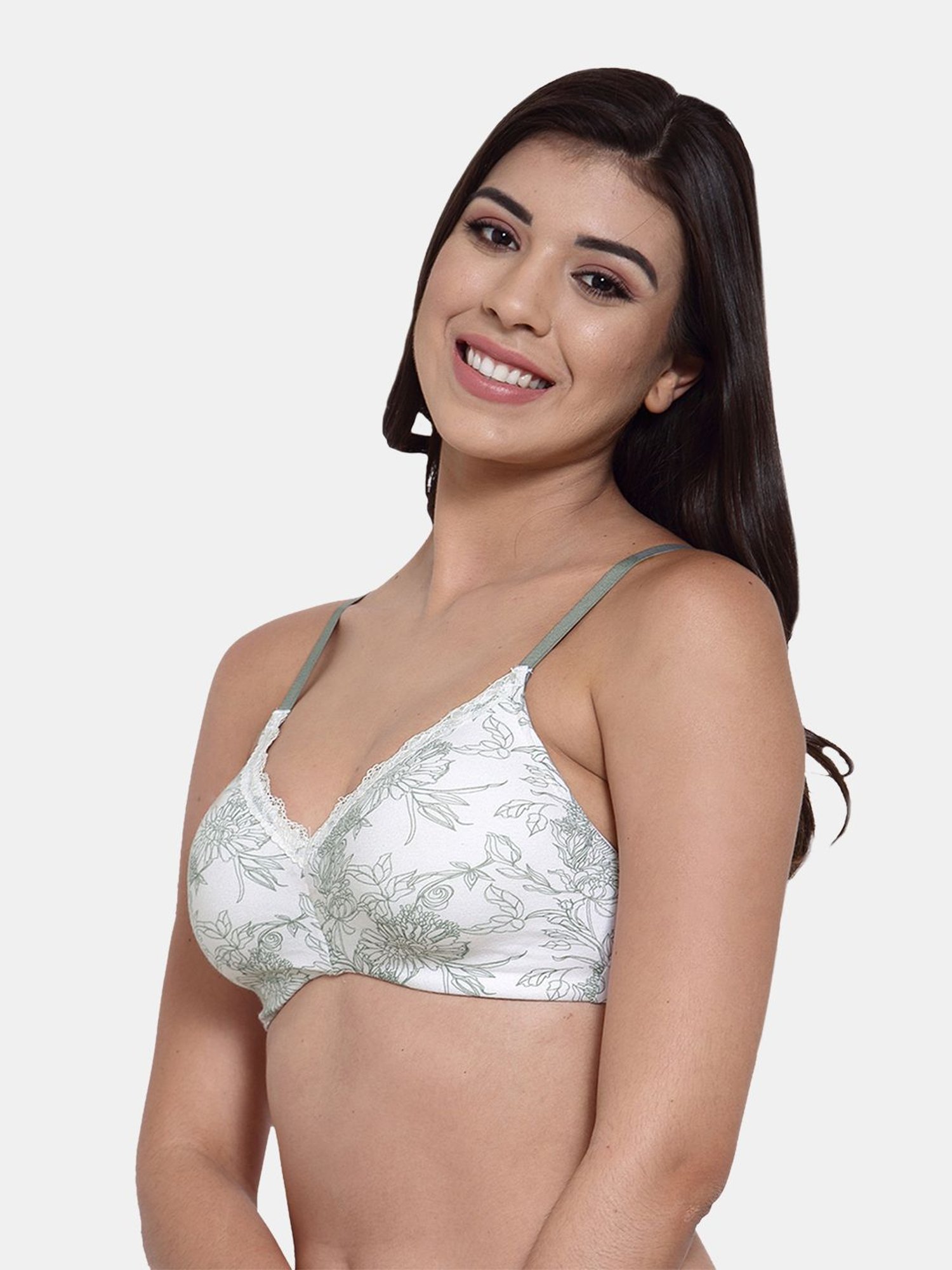 Inner Sense Green Non Wired Padded Bralette Bra (Pack Of 3)