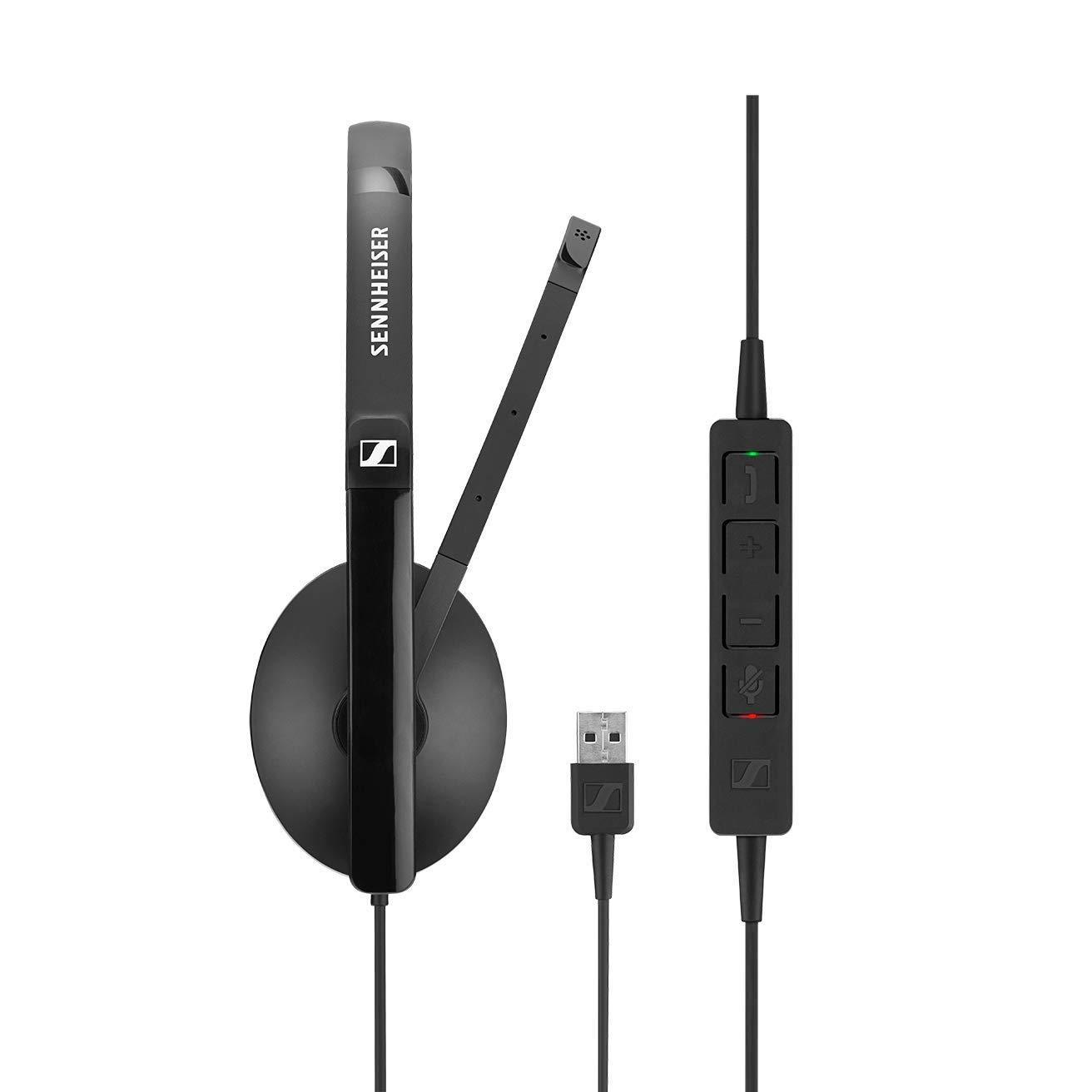 Sennheiser SC 130 USB (508314) - Single-Sided (Monaural) Headset for Business Professionals | with HD Stereo Sound, Noise Canceling Microphone, & USB Connector (Black)