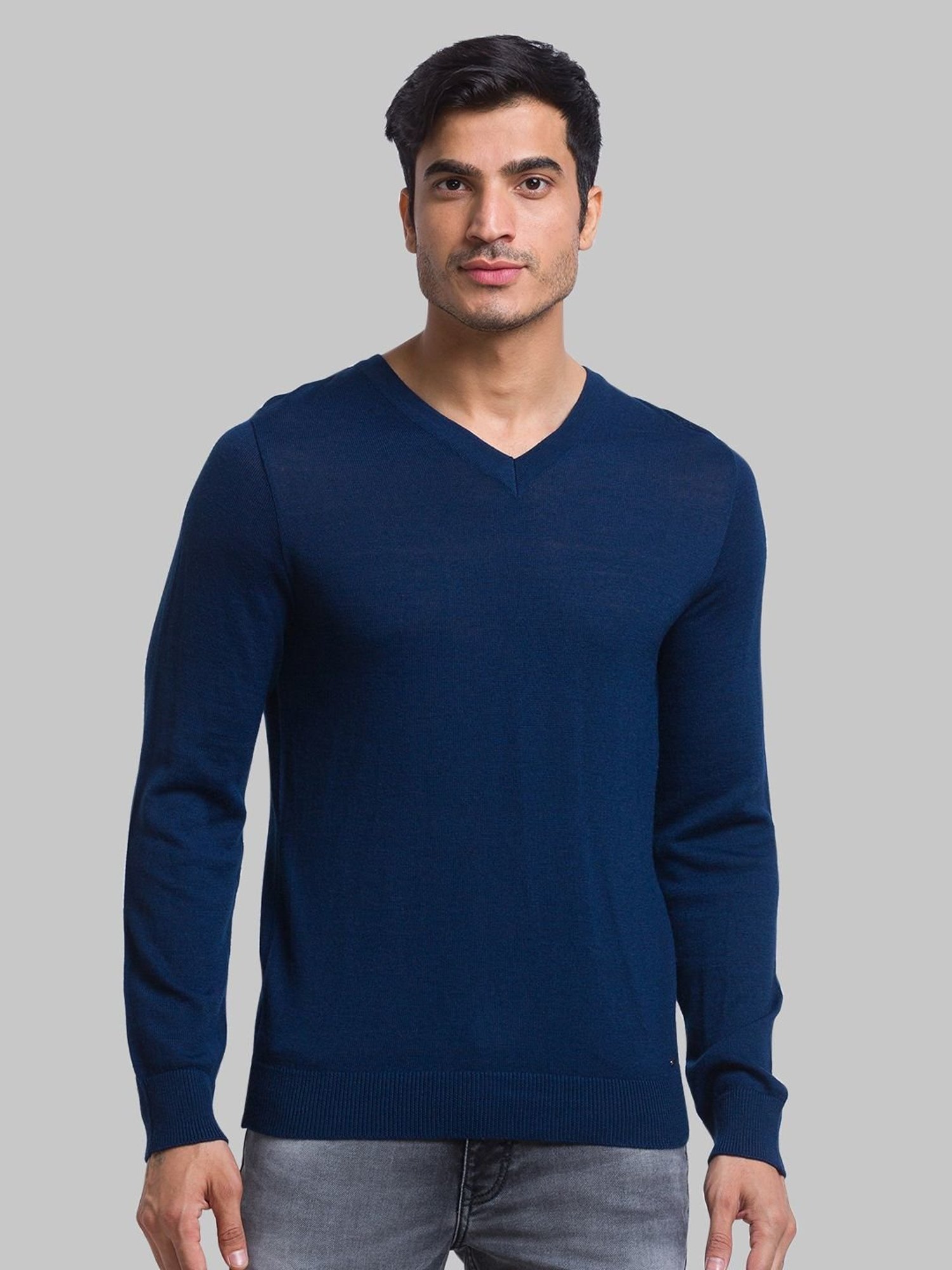 Parx Blue Regular Fit Sweater