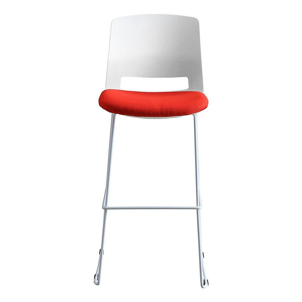 Lorell LLR42953 Artic Series Stack Stool, White & Red