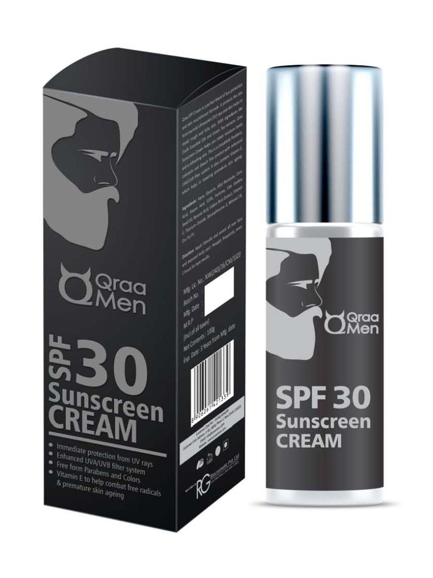 Qraa Men Spf 30 Pa+++ Sunscreen - 100 gm