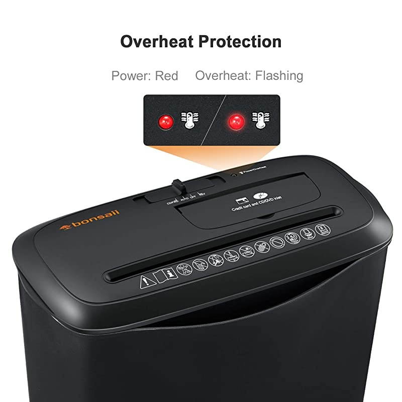 8-Sheet Strip Cut Home Paper Shredder, CD and Credit Card Office Shredder Machine with Overheat and Overload Protection,3.5 Gallons Wastebasket,Black (S120-C)