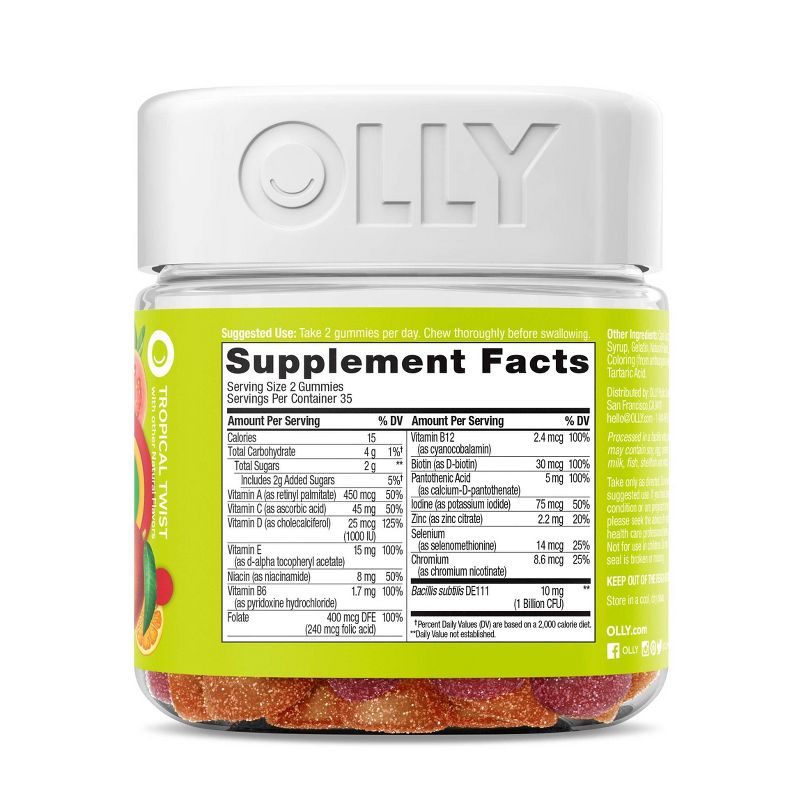 OLLY Adult Multi + Probiotic Gummy Supplement - 70ct