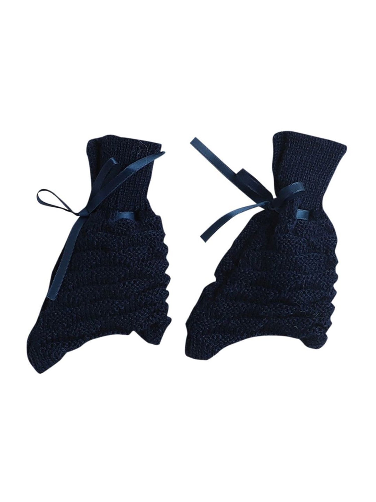 Little Angels Kids Navy Textured Pattern Full Sleeves Sweater Set