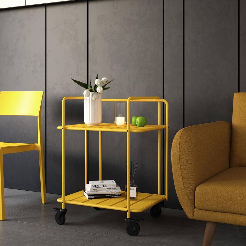 Penelope Outdoor/Indoor Cart - Yellow -  Novogratz