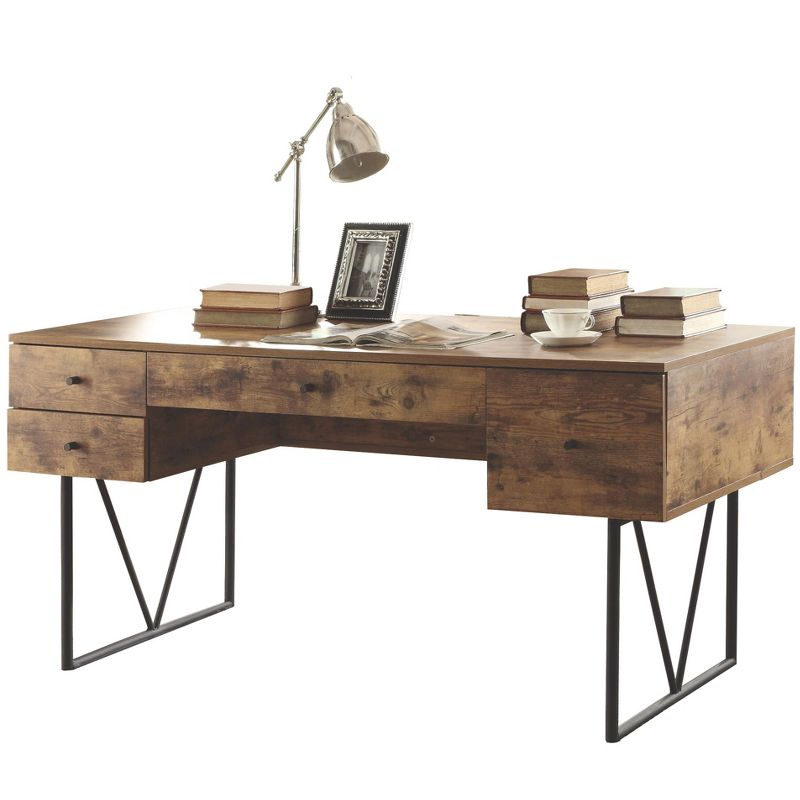 Coaster Home Furniture Barritt 4 Drawer Home Office Writing Desk, Antique Nutmeg