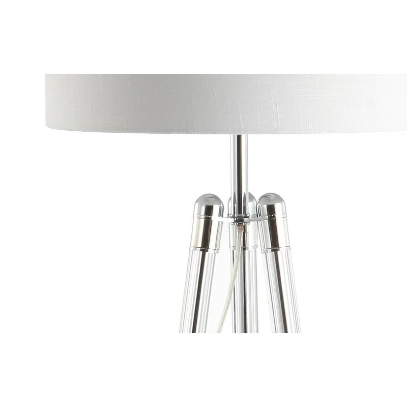 60" Metal/Crystal Surveyor's Tripod Floor Lamp (Includes LED Light Bulb) Chrome - Jonathan Y