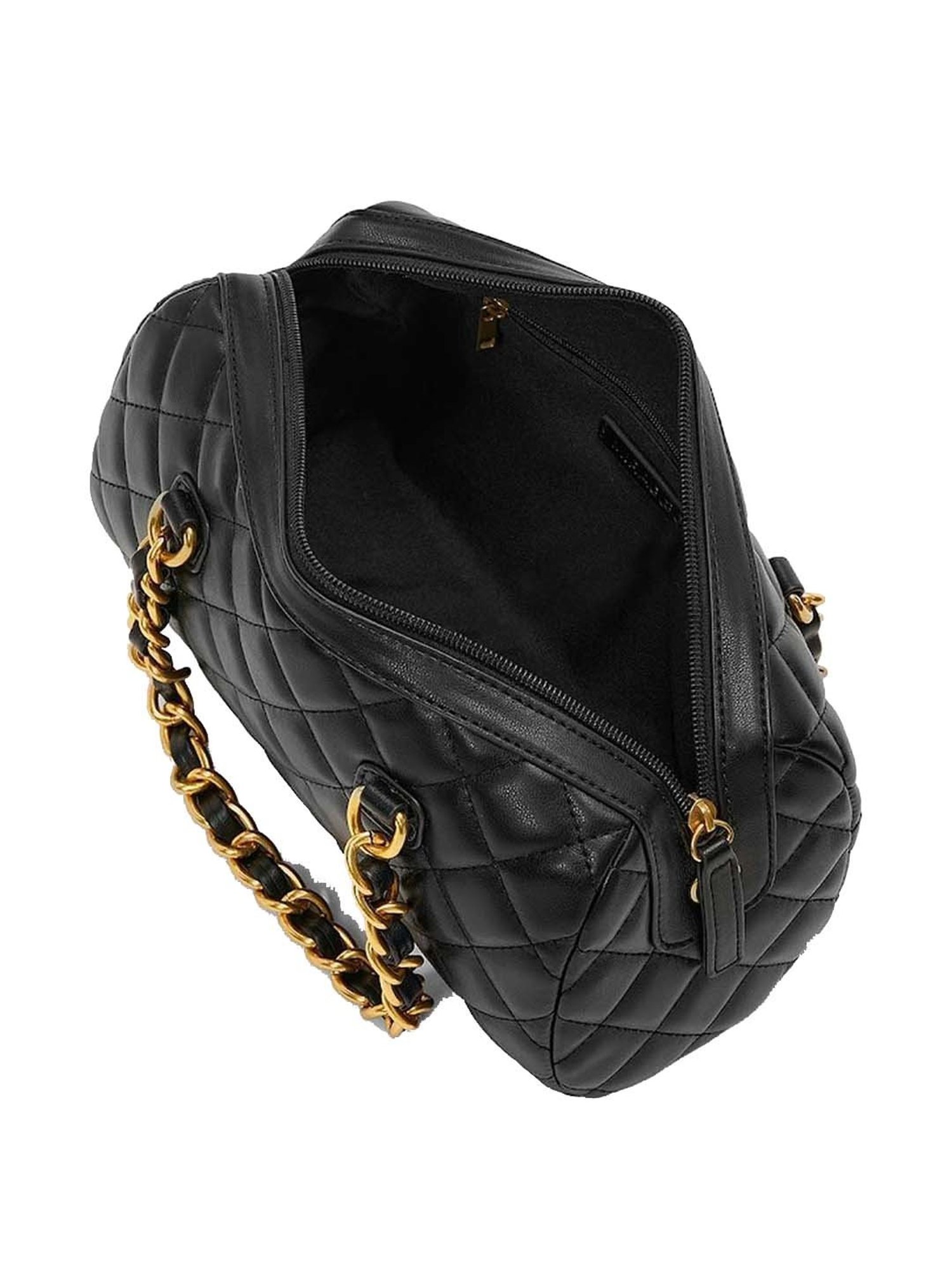 Miraggio Black Quilted Medium Sling Handbag