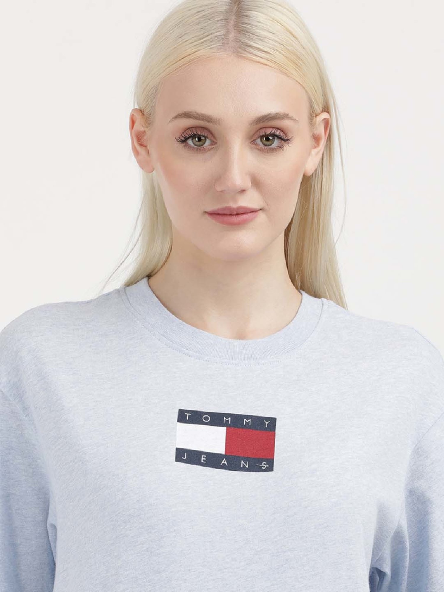 TOMMY HILFIGER Sky Blue Cotton Logo Print T-Shirt