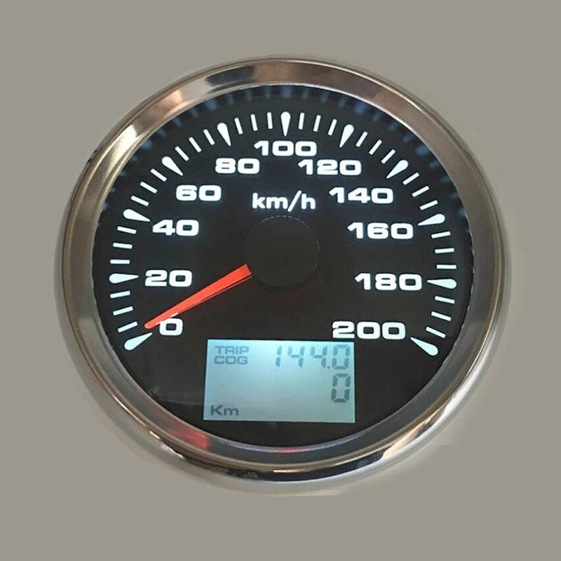 12V 24V GPS Speedometer With GPS Antenna LCD Gauge 200km/h For Motorcycle Car Truck Boat Motor Auto With 7 Colors Backlight