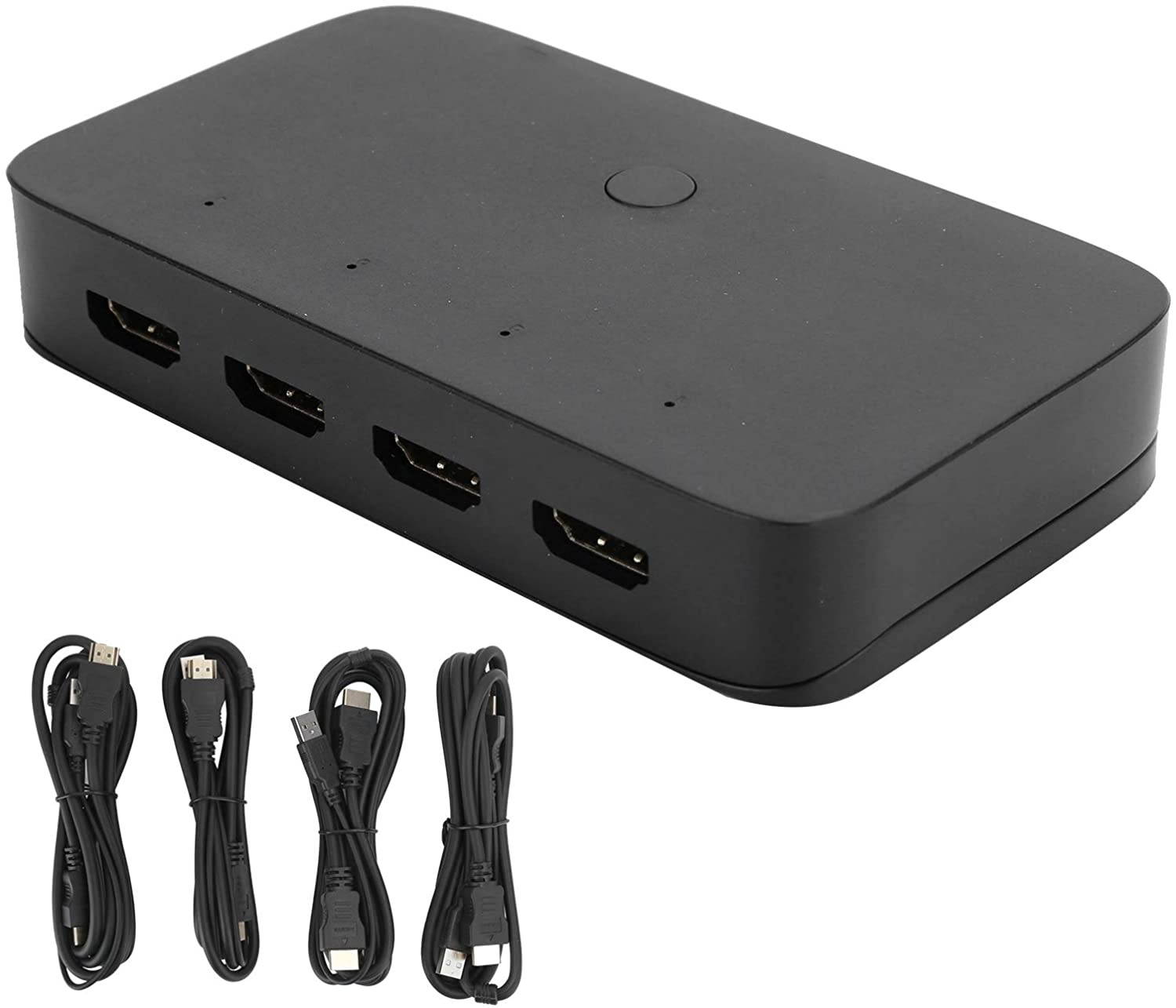 KVM Switch HDMI 4 Port Box, USB KVM Extender, Adaptive EDID/HDCP decryption, No Signal Loss or Latency, Plug & Play Without Driver