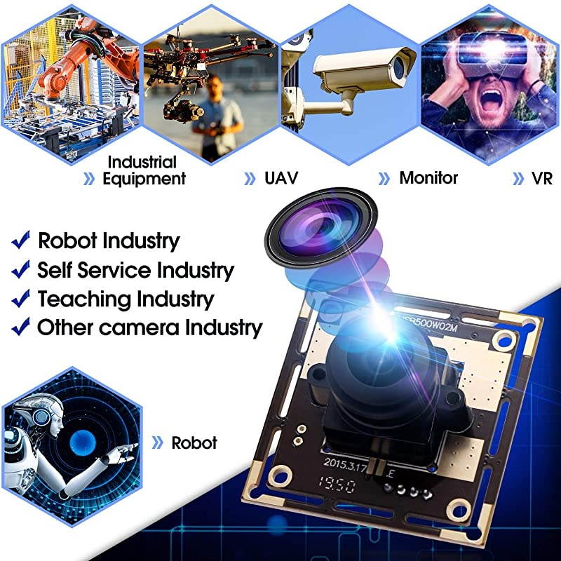 Megapixel USB Camera Module with 170 Degree Fisheye Lens Wide Angle HD 292X1944 USB Webcamera with CMOS OV640 Sensor USB with Camera Machine Vision Mini Webcam for Windows Mac Andriod Linux
