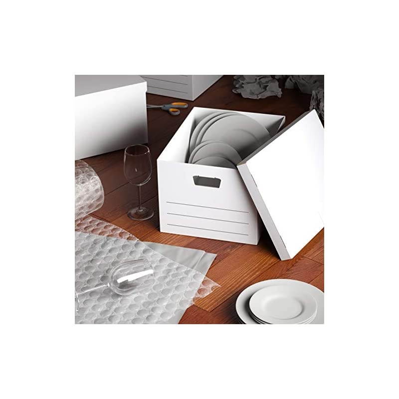 Basics Heavy Duty Storage Filing Box with Lift-Off Lid - Pack of 12, Letter / Legal Size