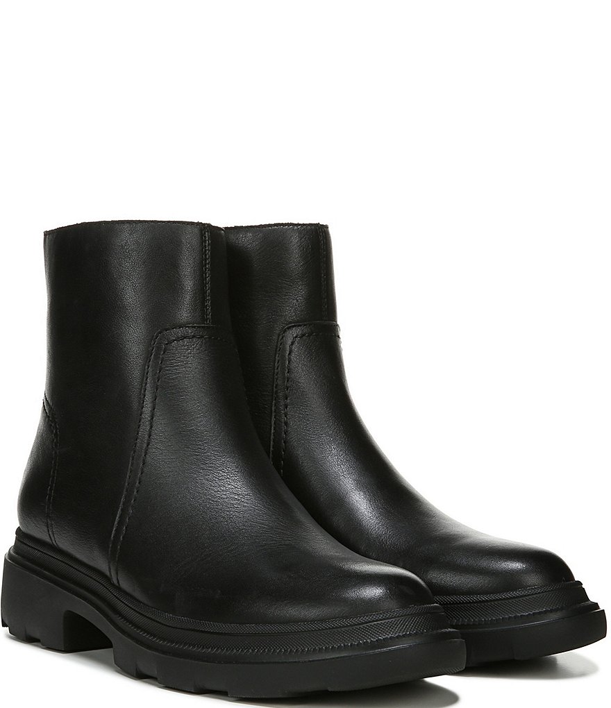 Naturalizer Joelle Waterproof Leather Lug Sole Block Heel Booties