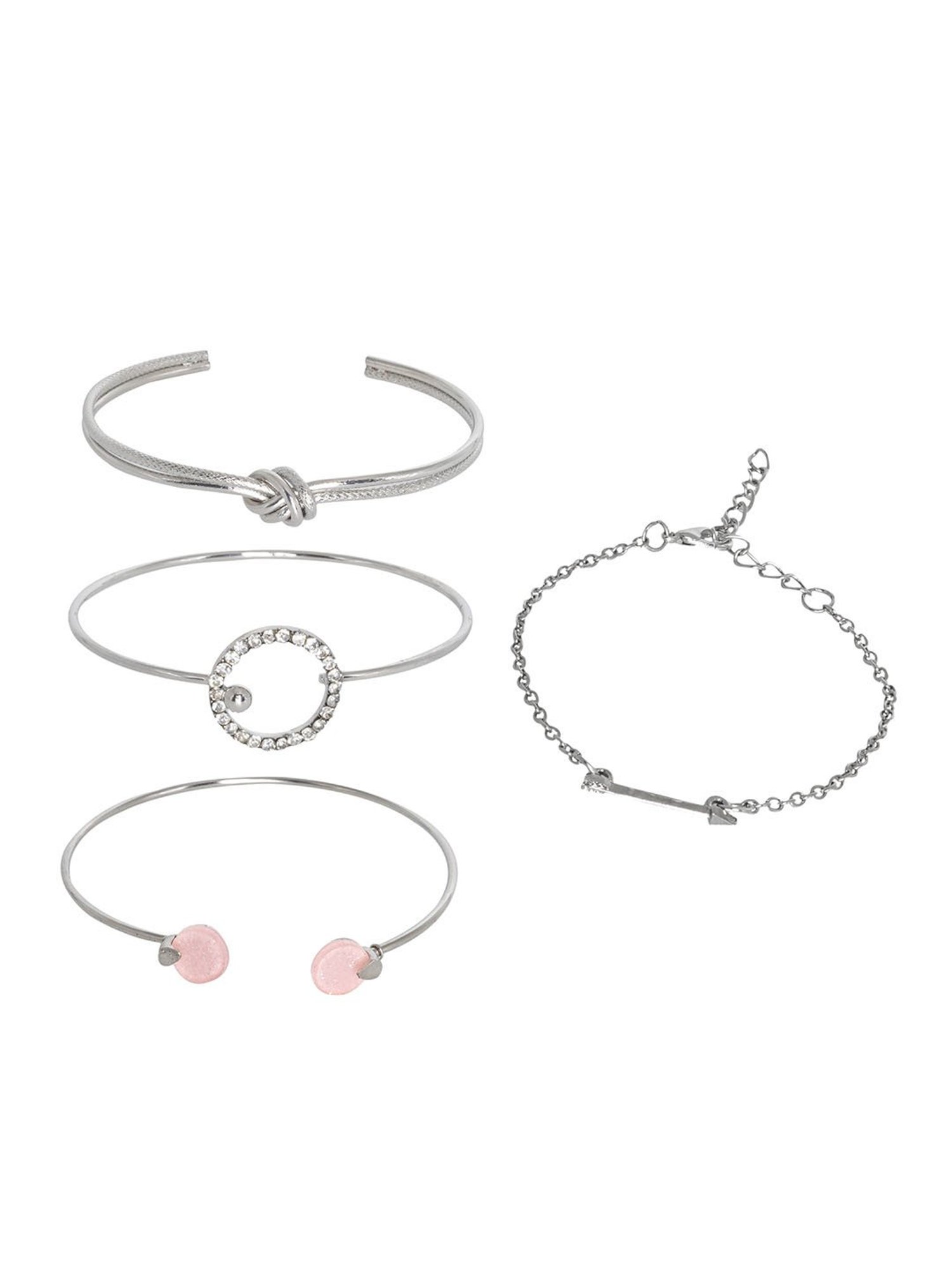 Joker & Witch Silver Romance Apollo Flexible fit Bracelet - Set of 4