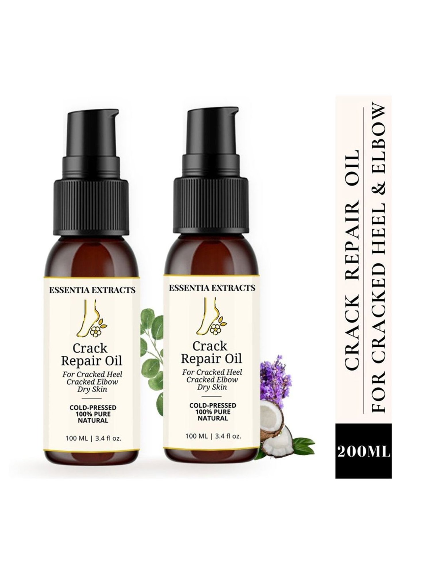 Essentia Extracts Cracked Heel & Elbow Repair Oil (Pack of 2) - 200 ml