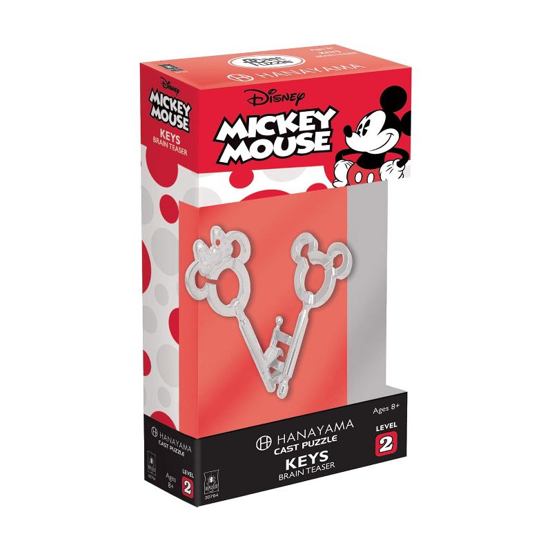 Mickey Mouse & Friends Hanayama Level 2 Mickey & Minnie Mouse Keys Cast Metal Brain Teaser Puzzle