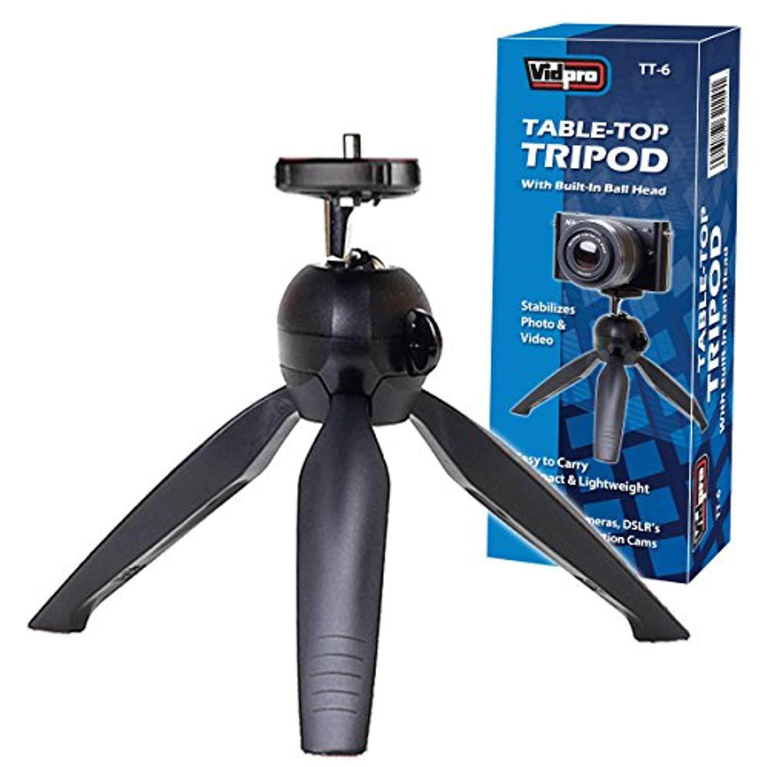 vidpro tt-6 table-top tripod with built-in ball head