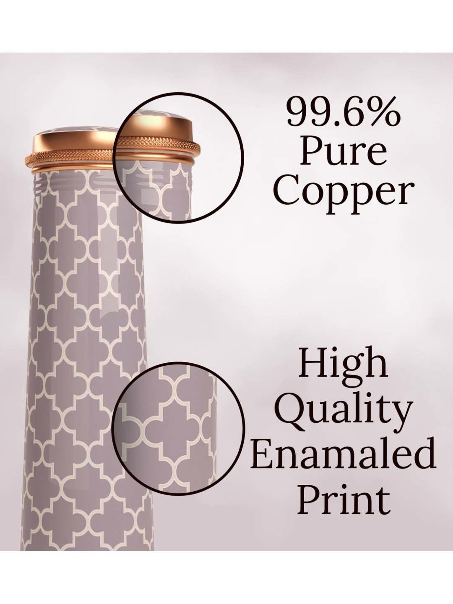Everything Beautiful Grey Copper Water Bottle - Slim (0.75 L)