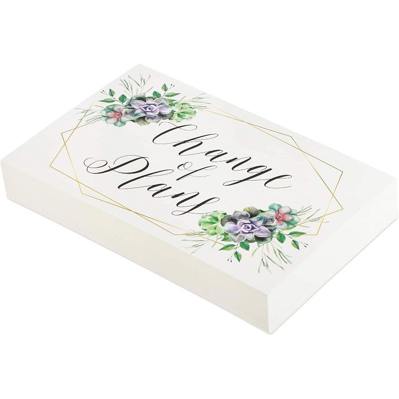 Pipilo Press 48-Pack Change of Plans Postcard, Floral Event Postponement Cards (6 x 4 In)