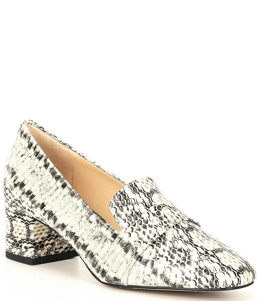 DKNY Eli Leather Logo Hardware Strap Loafers