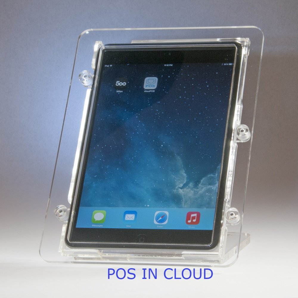 iPad mini 1/2/3 VESA Mount Enclosure, Clear Acrlyic material for POS, Kiosk, Square Card Reader
