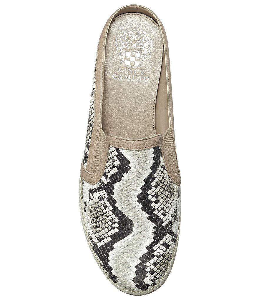 Vince Camuto Merinney Snake Print Leather Espadrille Mules