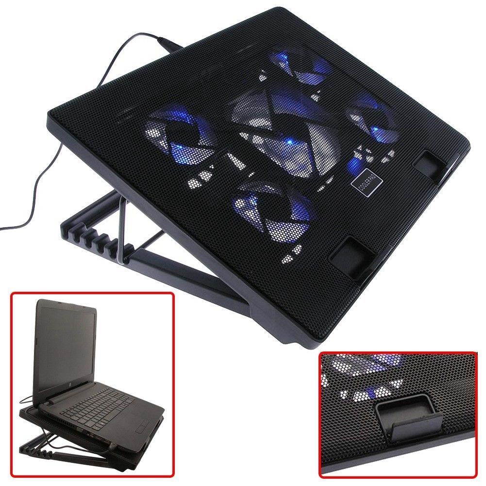 Laptop Cooler Cooling Stand Pad Fan Mat External 7-17inch Notebook USB w/5 Fans