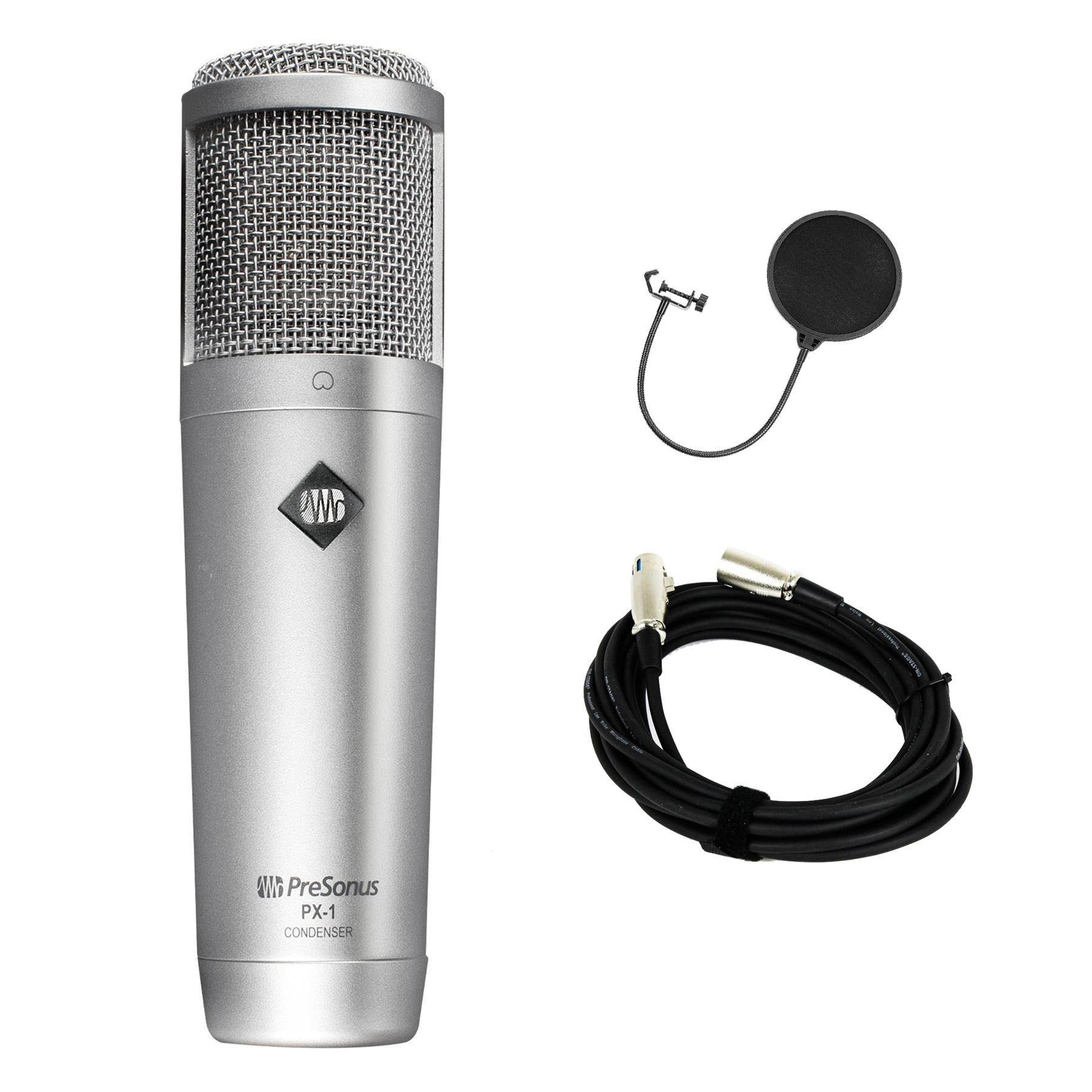 PreSonus PX1 Condenser Microphone Bundle with 20-foot XLR Cable & Pop Filter