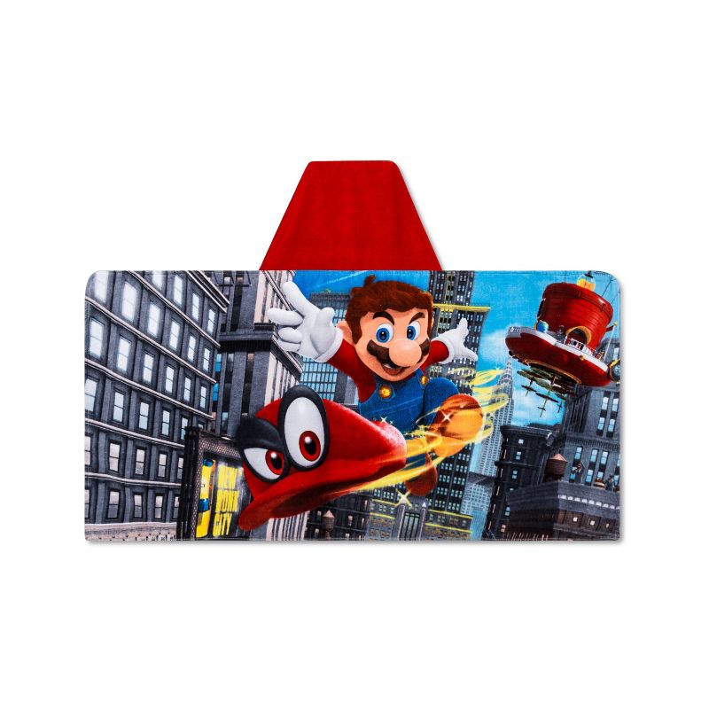 Super Mario Move The Globe Hooded Bath Towel