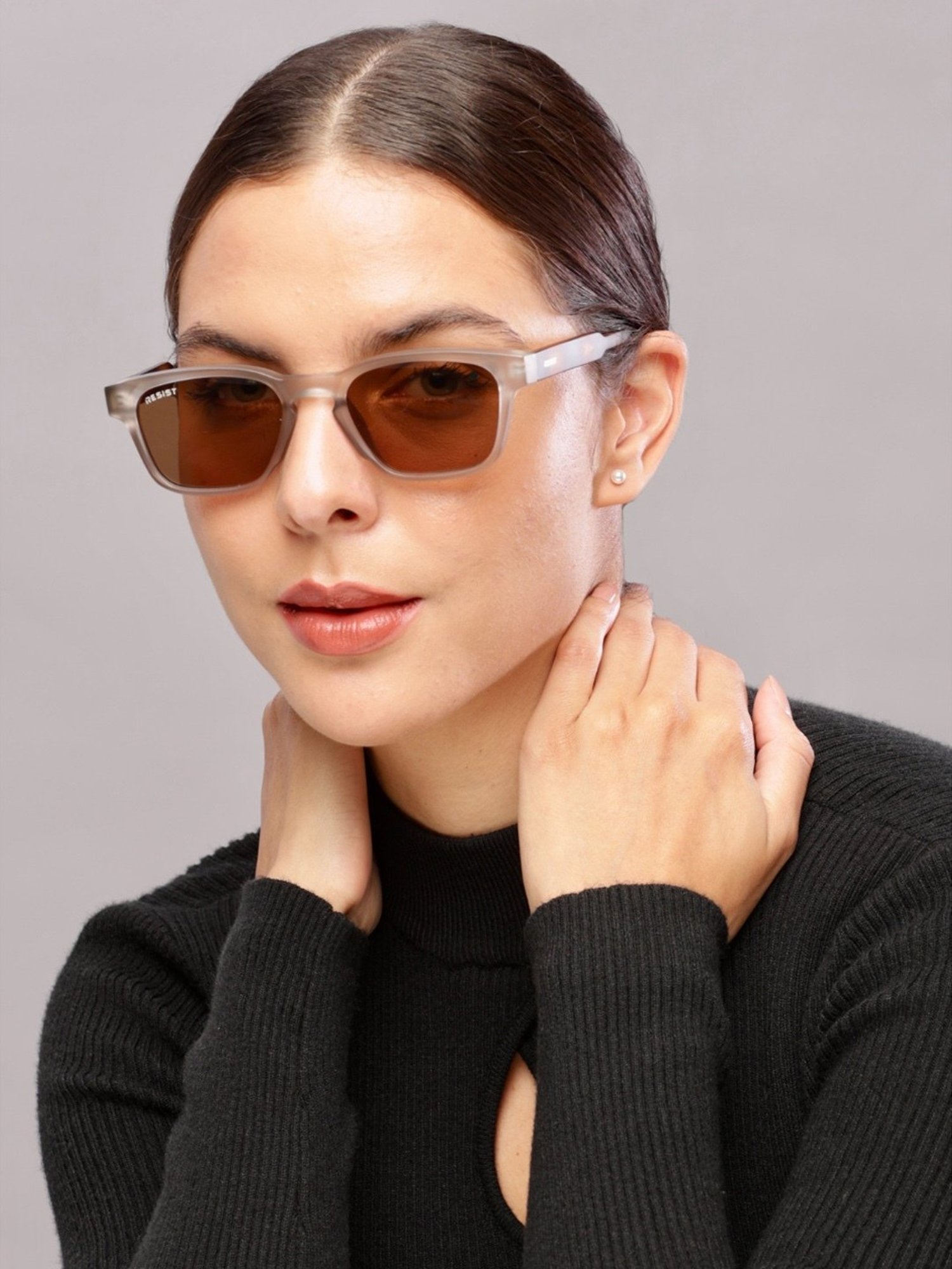 Resist Eyewear Brown Wayfarer uv protected Unisex Sunglasses