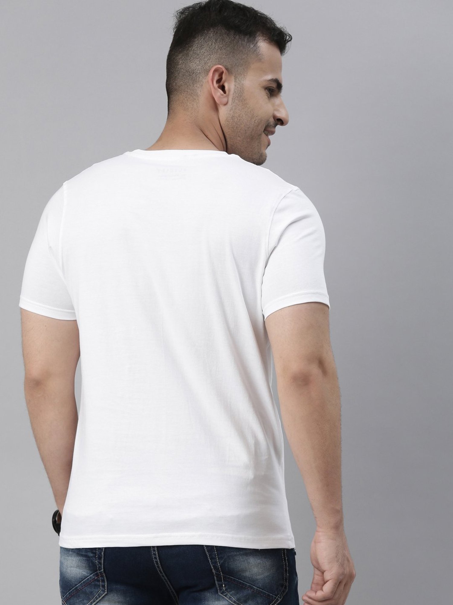 Bushirt White Cotton Crew T-Shirt