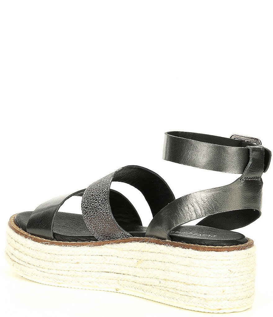 Diba True Day Line Leather Ankle Strap Espadrille Wedges