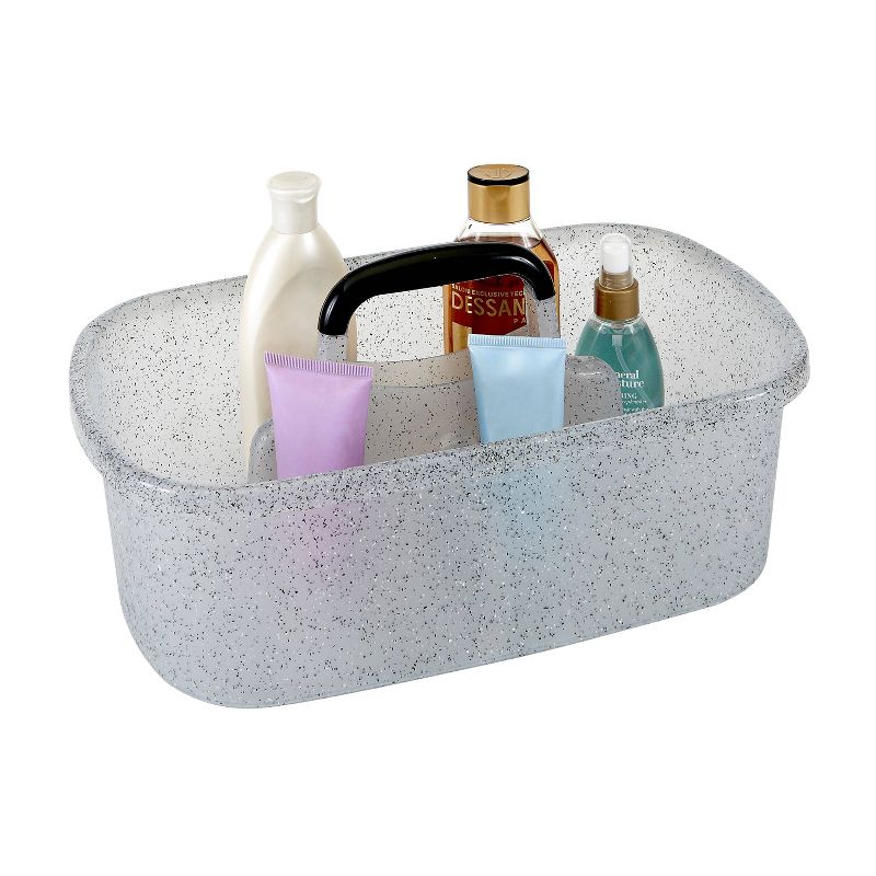 Granite Look Plastic Bath Tote Gray - Bath Bliss