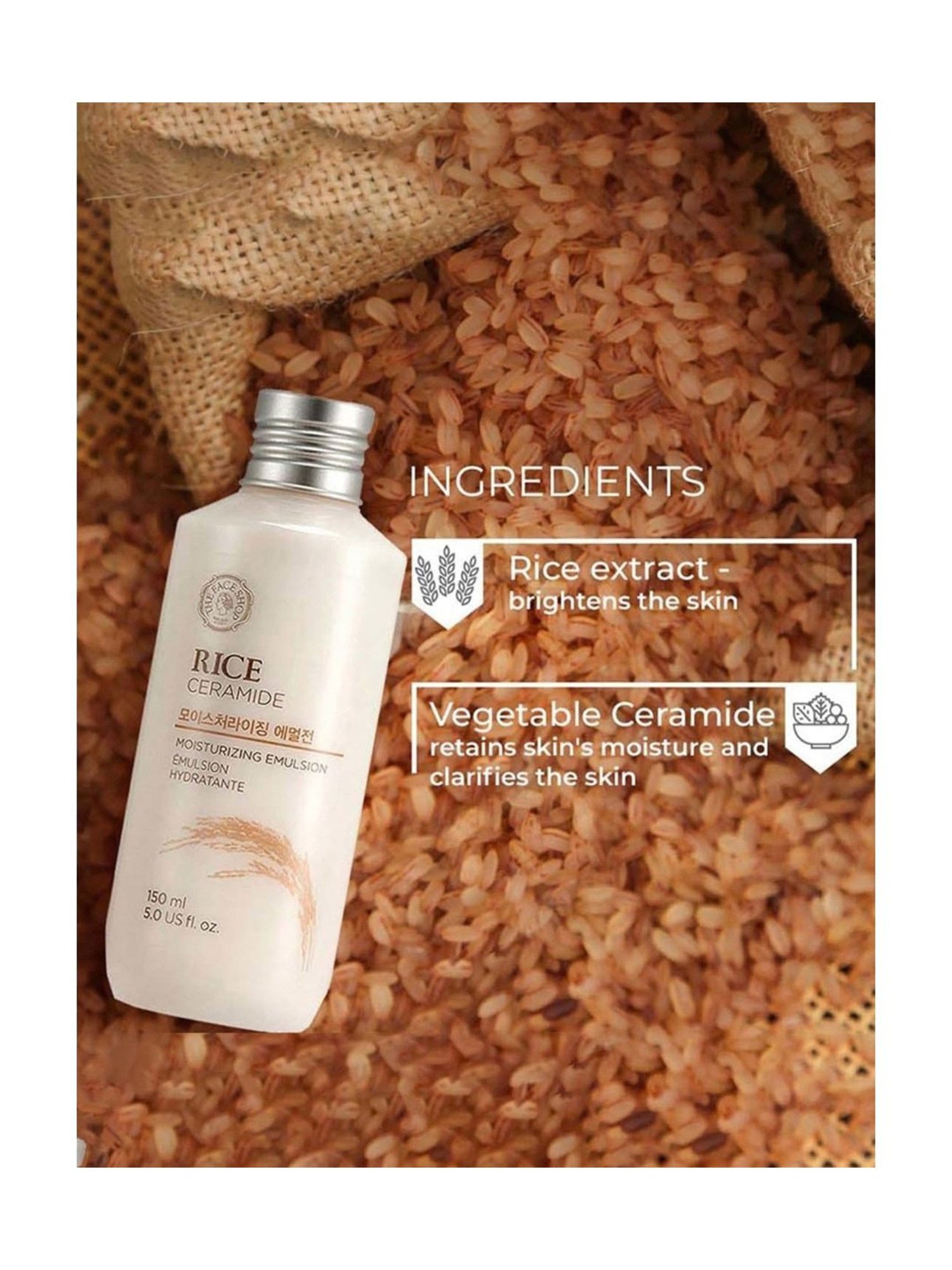 The Face Shop Rice & Ceramide Moisturizing Emulsion - 150 ml