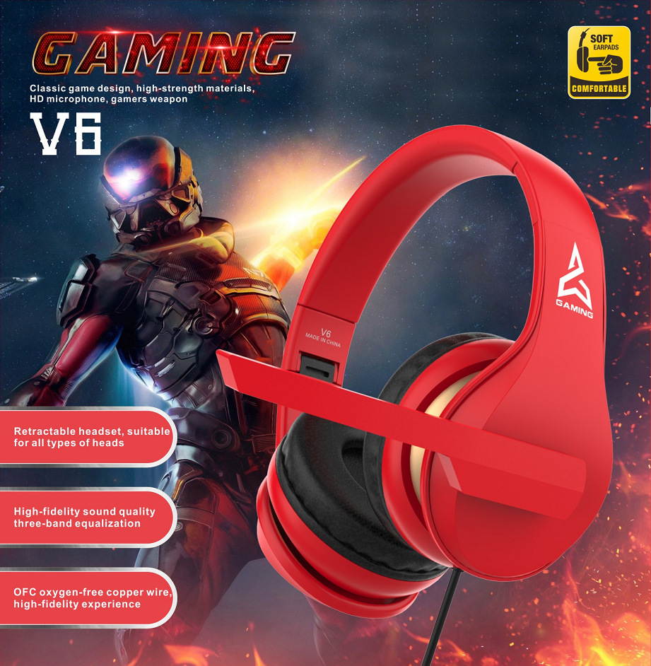 ALAMENGDA Gaming Headset Head-Mounted Gaming Music Running Subwoofer Stereo Computer Headset for Apple/Android/PC