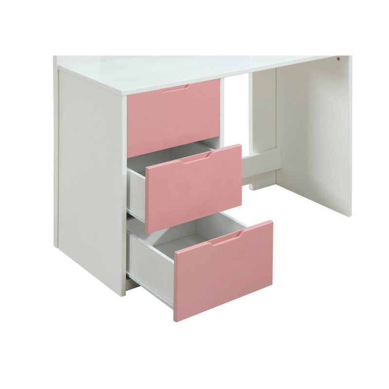 Nerice Loft Bed White/Pink - Acme Furniture