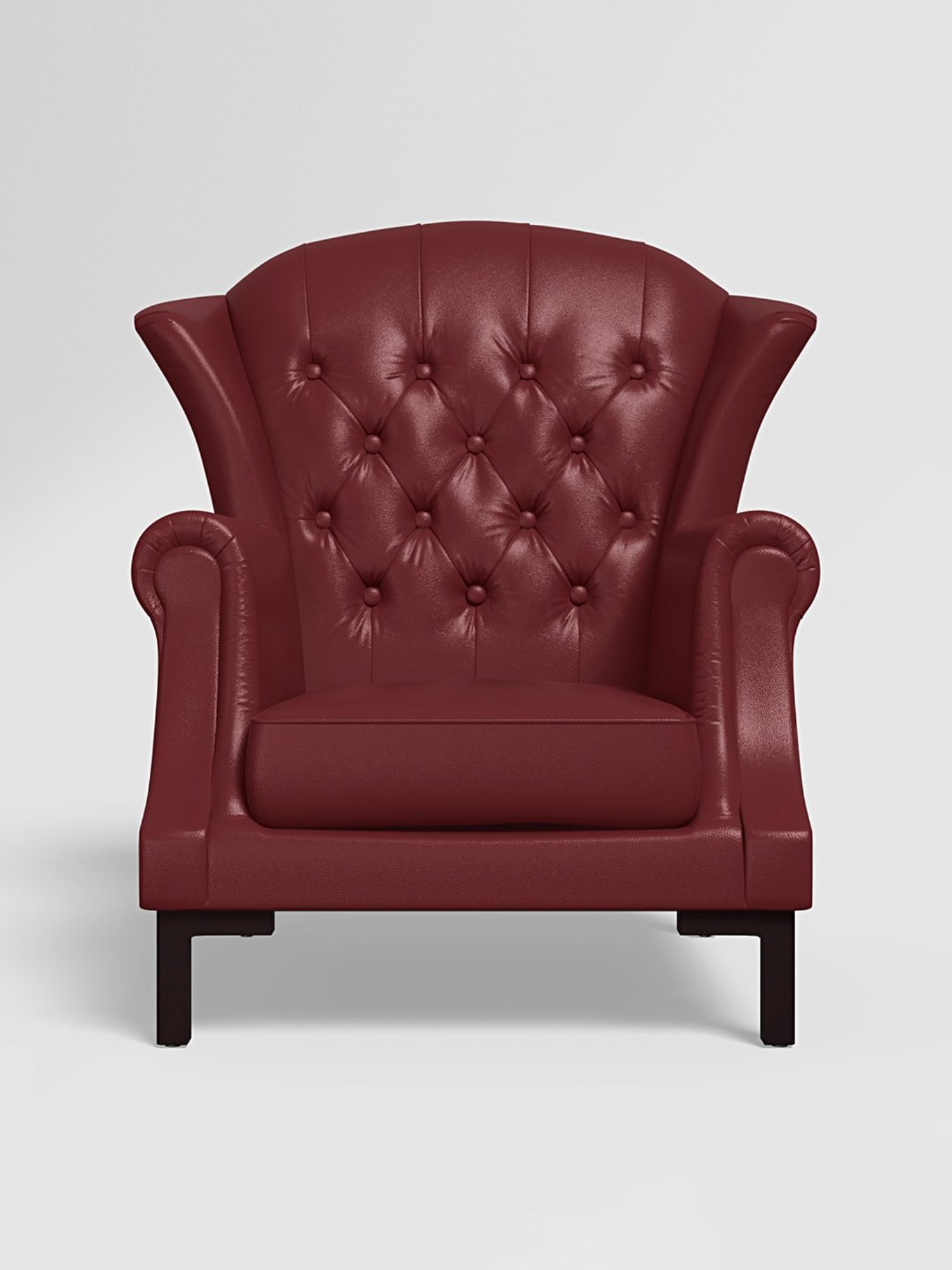 Godrej Interio Majesta Maroon Solid Wood Wing Chair