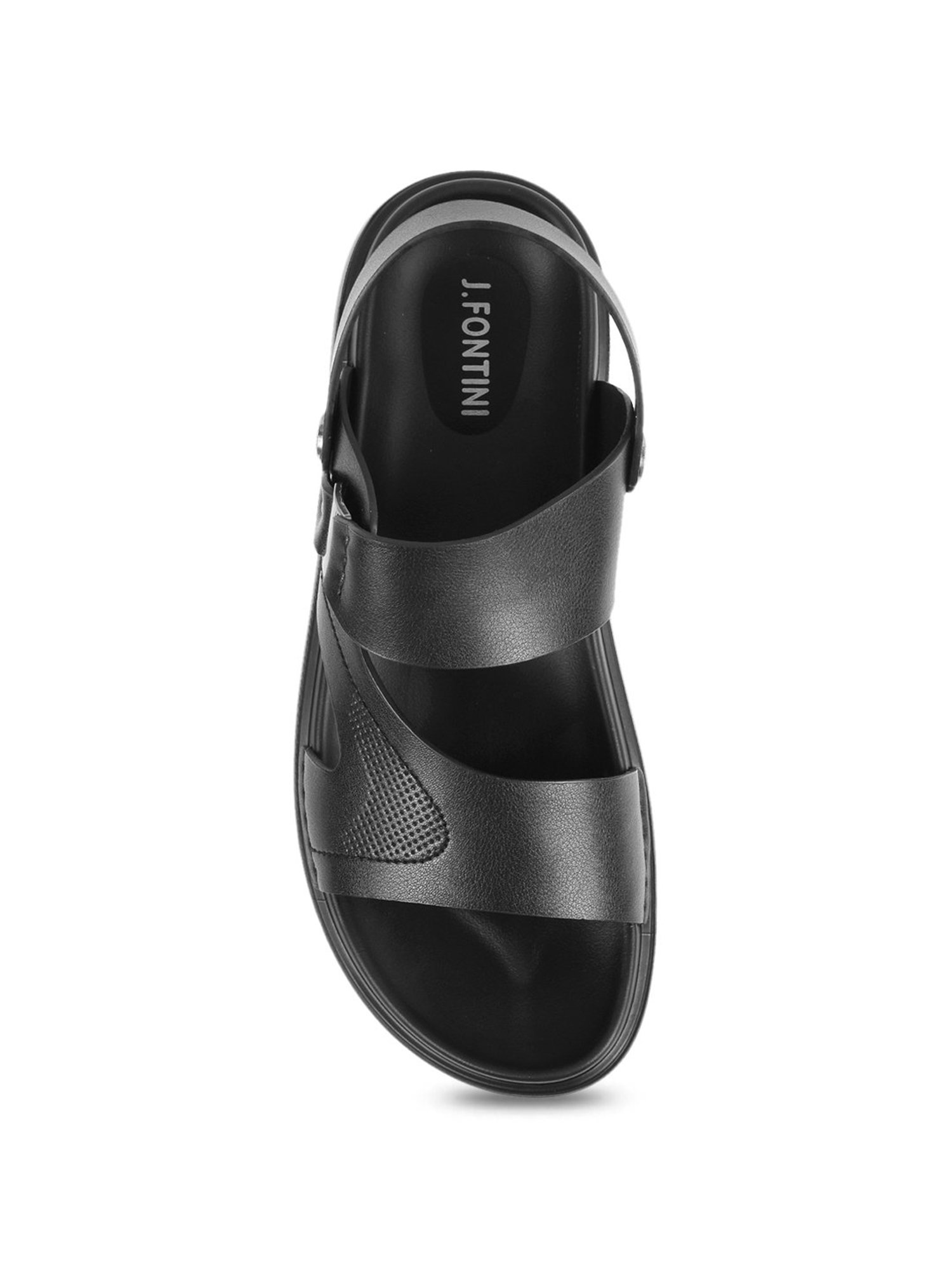 J. Fontini by Mochi Men's Black Sling Back Sandals