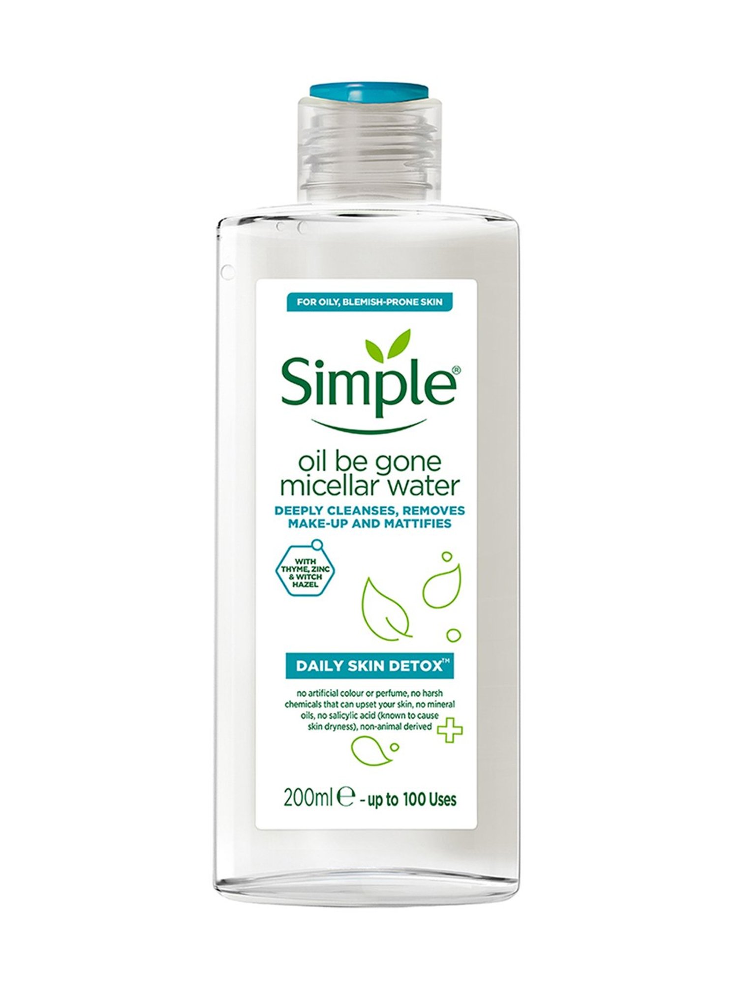 Simple Daily Skin Detox Oil Be Gone Micellar Water - 200 ml