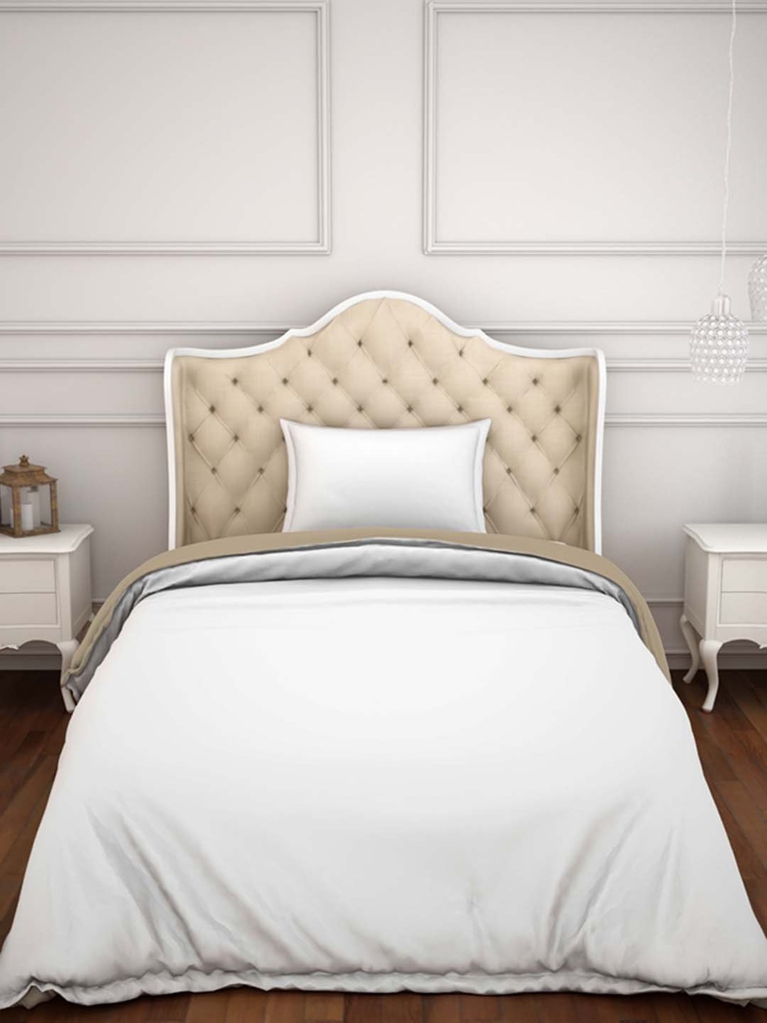 Spaces Hygro White Cotton 300 TC Duvet Cover - Set of 1