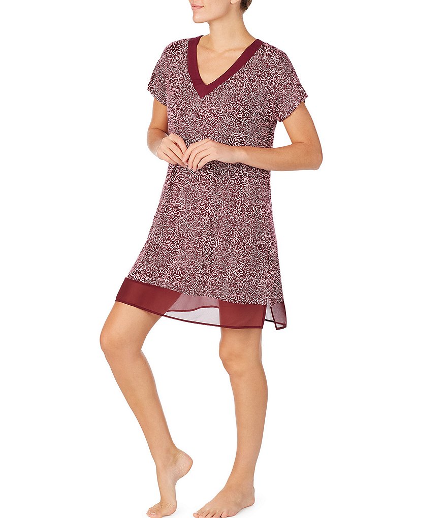 Sleep Sense Wallpaper Printed Short Sleeve Jersey Knit Sleepshirt