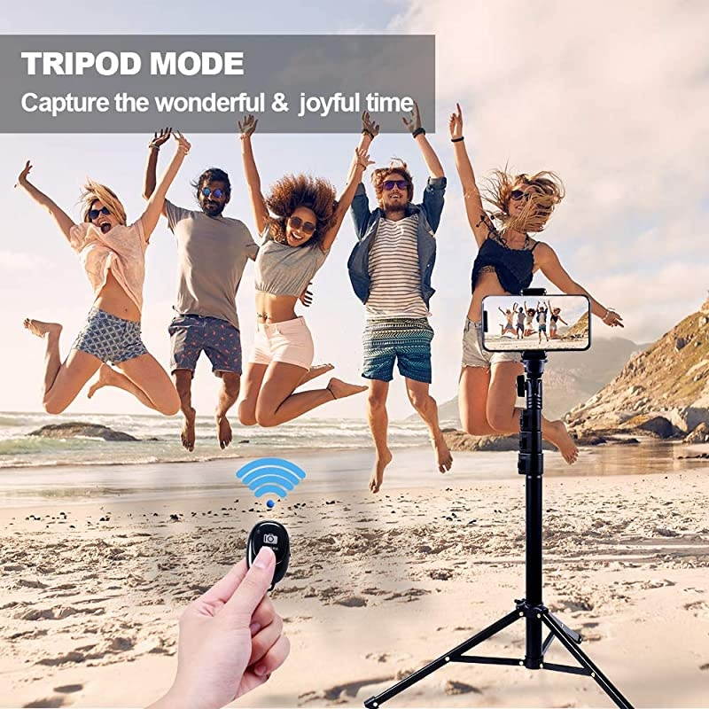 Selfie Stick Tripod  51quot Extendable Tripod Stand with Universal PhonePad Clip Remote Shooting Compatible with iPhone amp Android Devices Phone Tripod for Video Shooting Vlog Selfie