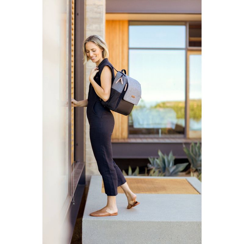 Petunia Pickle Bottom Boxy Diaper Bag - Graphite/ Black