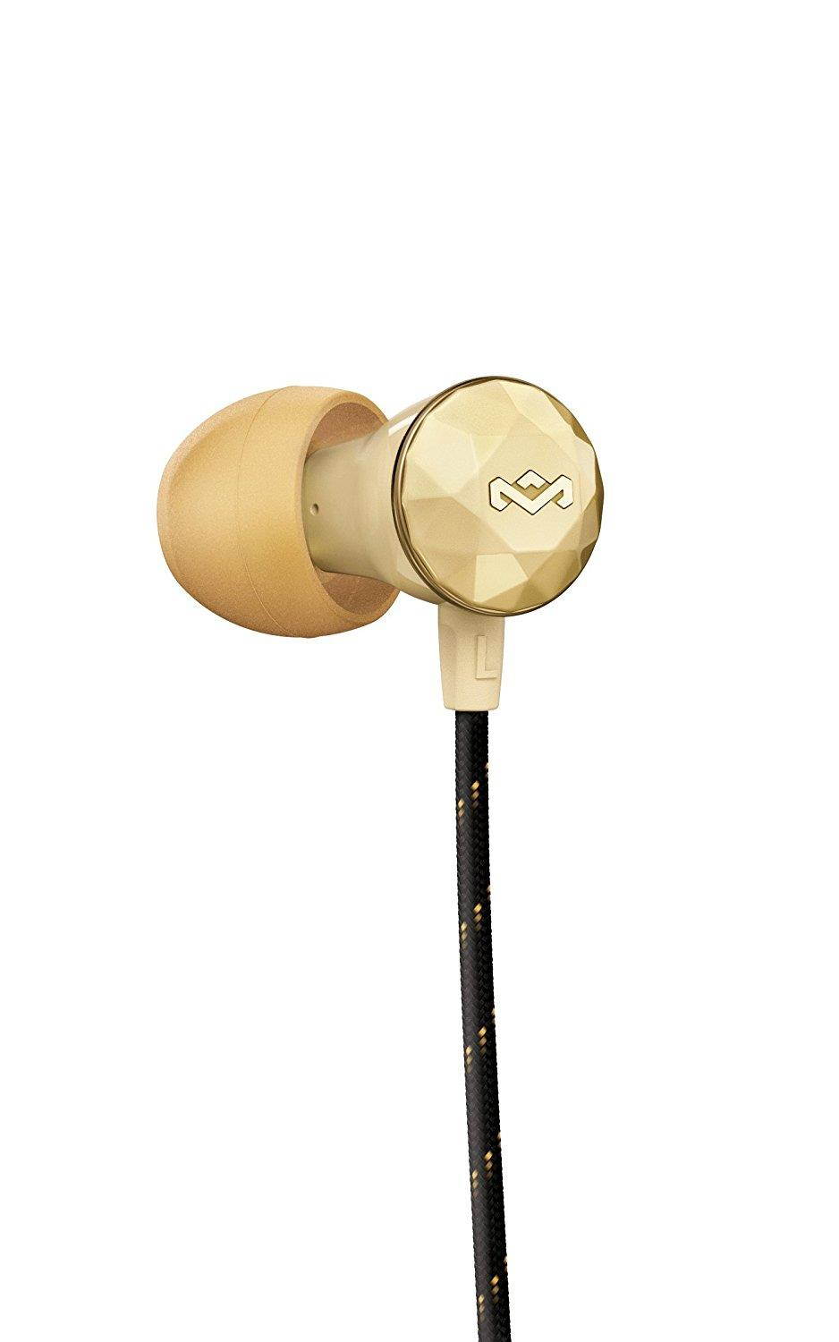 House Of Marley Nesta In-Ear Wired Headphones with Mic, Gold, EM-FE033-GD