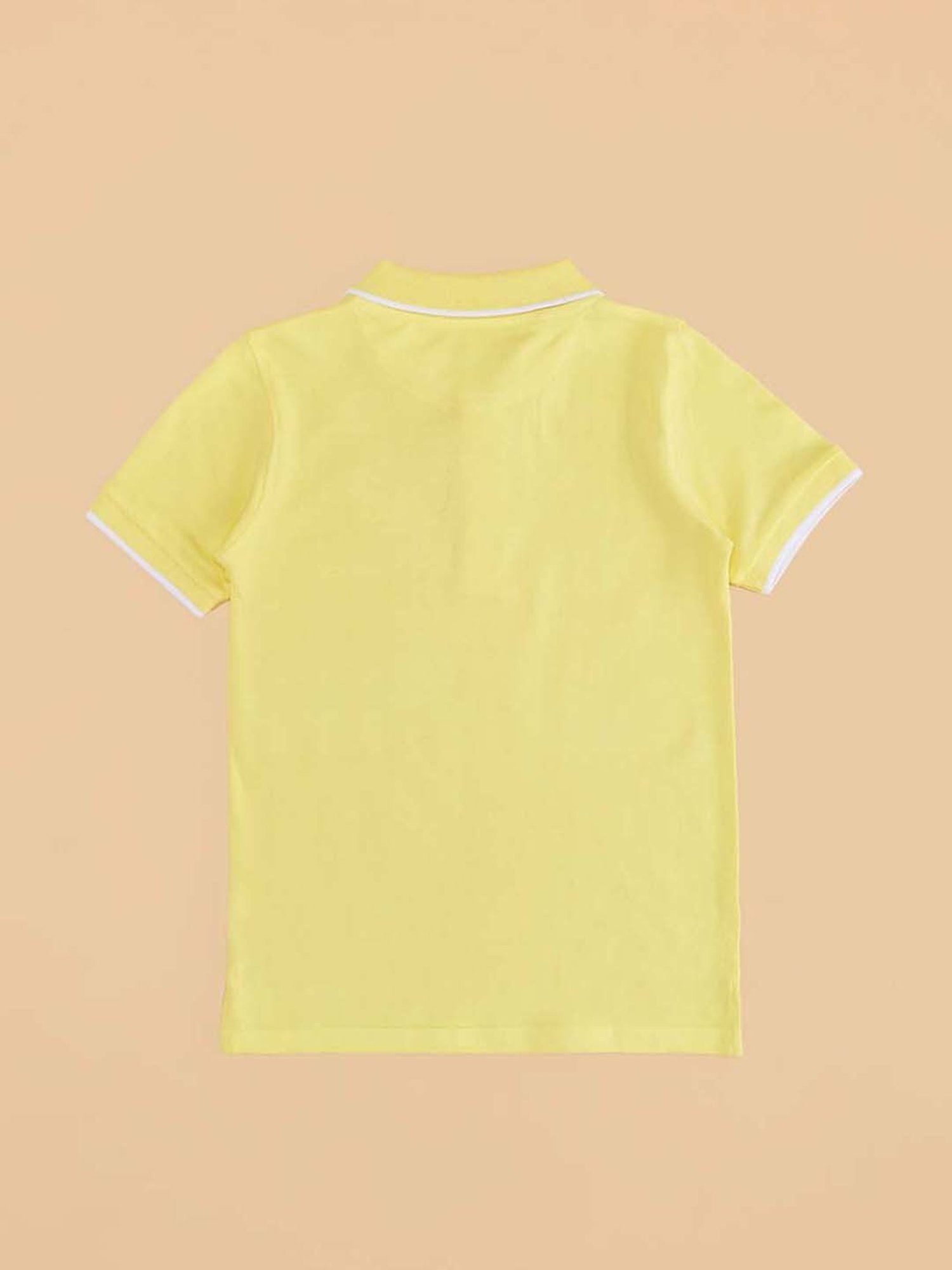 Pantaloons Junior Boys Boys Primrose Yellow Cotton Logo Polo T-Shirt