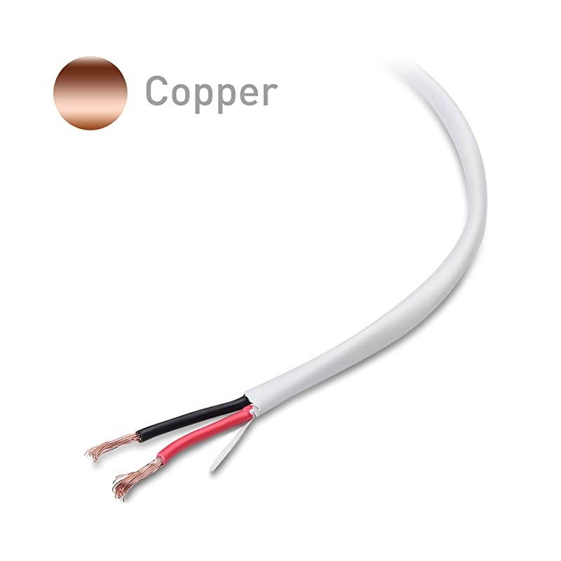 16 AWG CL2 in Wall Rated OxygenFree Bare Copper 2 Conductor Speaker Wire Speaker 100 Feet